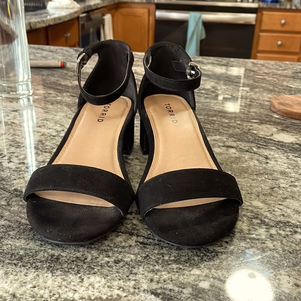 Black, velvety torrid shoes